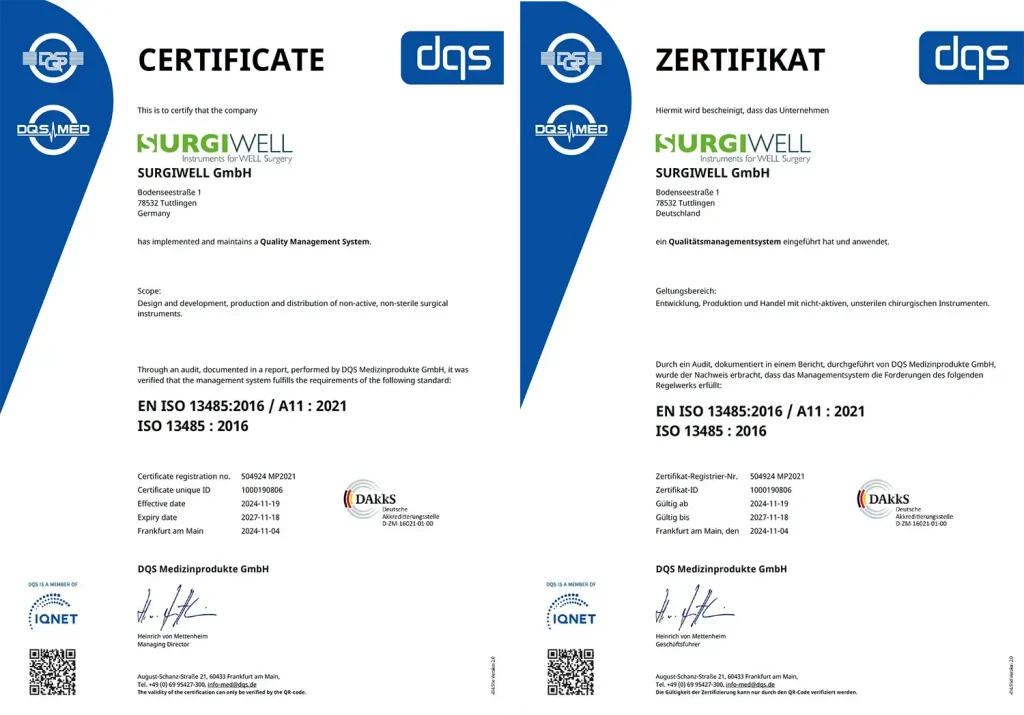 Certificaciones Surgiwell